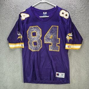 Vintage Champion Randy Moss #84 Minnesota Vikings Purple Jersey 40 Medium Faded